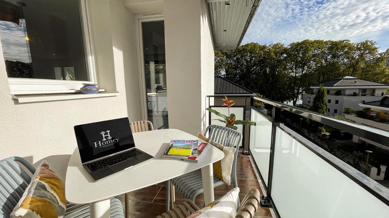 Homey Montaigne - New - A 1 Min A Pied Du Lac D'Annecy - 2 Balcons Prives - Appartement Avec 2 Chambres - Stationnement Gratuit Toute L'Annee Sauf En Ete - Juin A Aout Экстерьер фото