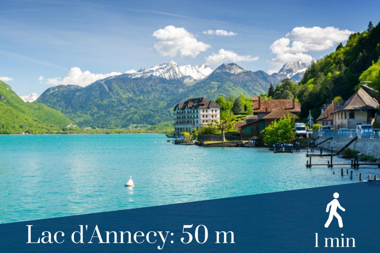 Homey Montaigne - New - A 1 Min A Pied Du Lac D'Annecy - 2 Balcons Prives - Appartement Avec 2 Chambres - Stationnement Gratuit Toute L'Annee Sauf En Ete - Juin A Aout Экстерьер фото